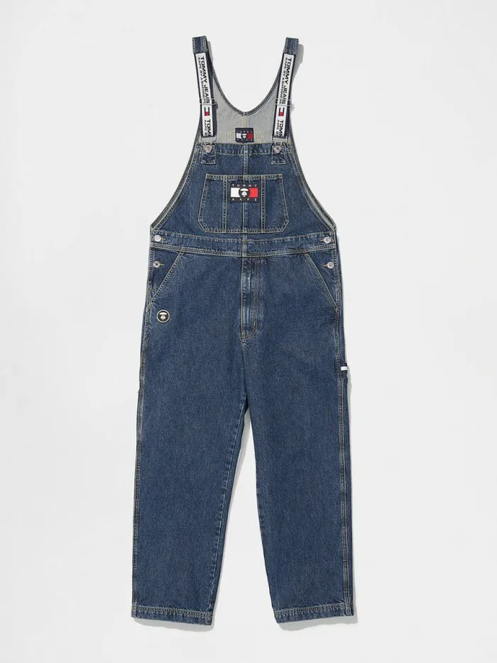 Tommy Hilfiger Tommy X Aape Denim Dungarees Denim Washed Blue Mens Jeans Casaul Tommy Hilfiger Tommy X Aape Denim Dungarees Denim Washed Blue Mens Jeans Casaul