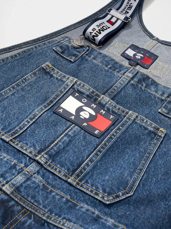 Tommy Hilfiger Tommy X Aape Denim Dungarees Denim Washed Blue Mens Jeans Casaul