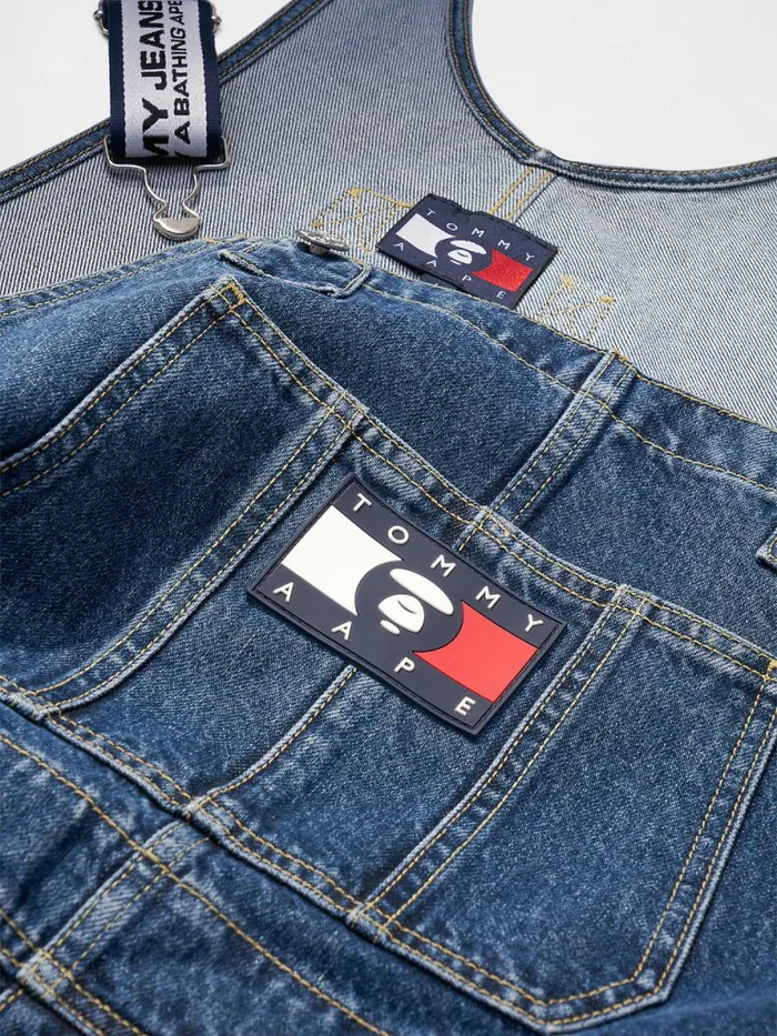 Tommy Hilfiger Tommy X Aape Denim Dungarees Denim Washed Blue Mens Jeans Casaul