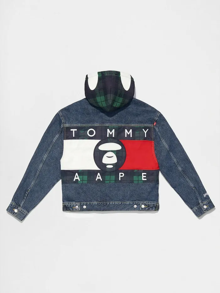 Tommy Hilfiger Tommy X Aape Denim Jacket Denim Washed Blue Womens Coats and Jackets Cheap On Sale