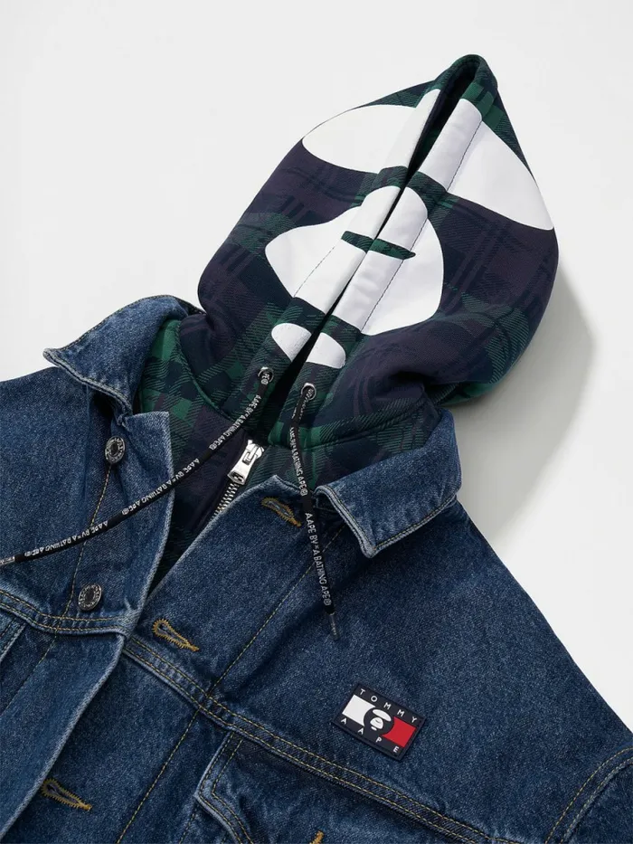 Tommy Hilfiger Tommy X Aape Denim Jacket Denim Washed Blue Womens Coats and Jackets Cheap On Sale