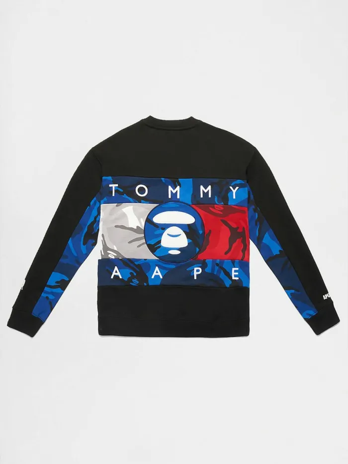 Tommy Hilfiger Tommy X Aape Fleece Sweatshirt Black Womens Sweatshirts and Hoodies Gift Ideas