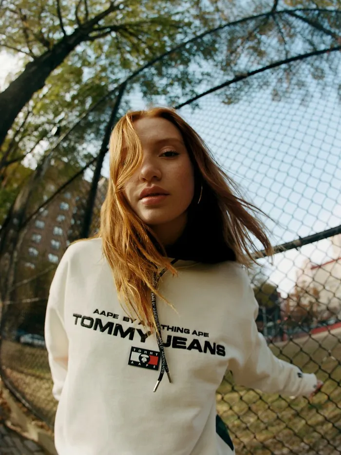 Tommy Hilfiger Tommy X Aape Fleece Sweatshirt Pristine Womens Sweatshirts and Hoodies Sale