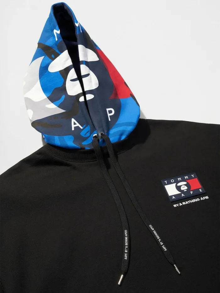 Tommy Hilfiger Tommy X Aape Full Face Hoody Black Womens Sweatshirts and Hoodies Popular
