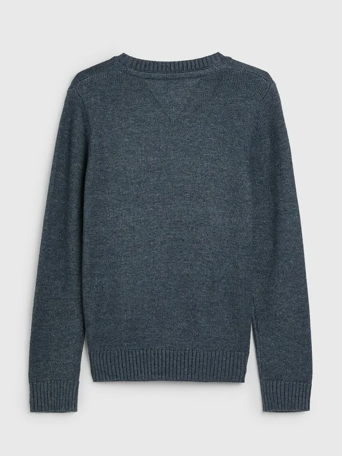 Tommy Hilfiger Tonal Flag Patch Jumper Twilight Navy Boys Jumpers and Cardigans Popular