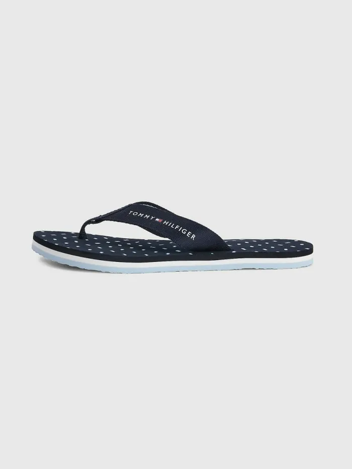 Tommy Hilfiger Tonal Flag Print FlipFlops Desert Sky Womens Sandals Casaul