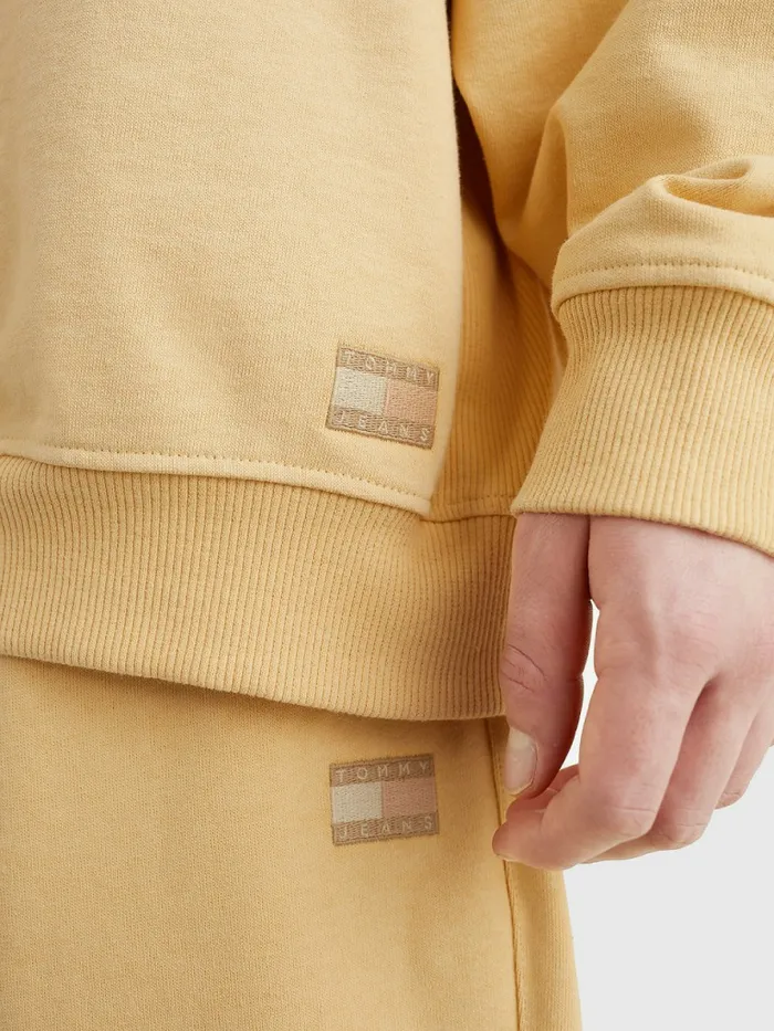 Tommy Hilfiger Tonal Logo Crew Neck Sweatshirt Prairie Yellow Mens Sweatshirts and Hoodies Sale