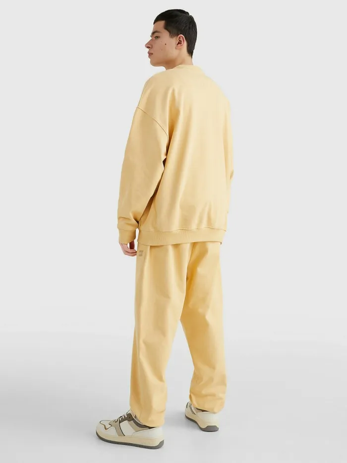 Tommy Hilfiger Tonal Logo Crew Neck Sweatshirt Prairie Yellow Mens Sweatshirts and Hoodies Sale