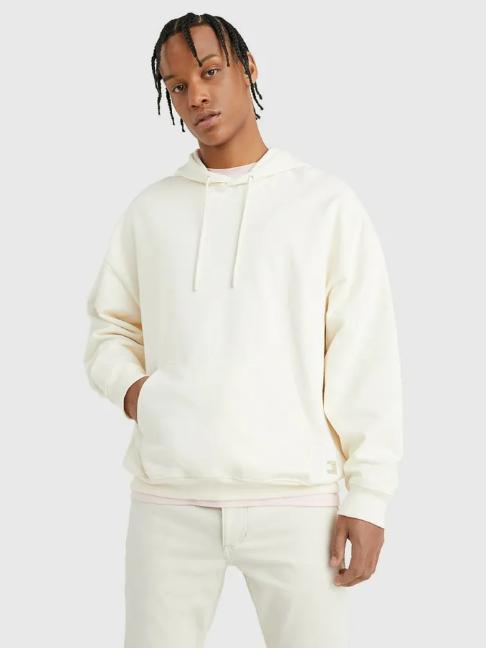 Tommy Hilfiger Tonal Logo Hoody Ancient White Mens Sweatshirts and Hoodies Fashion Tommy Hilfiger Tonal Logo Hoody Ancient White Mens Sweatshirts and Hoodies Fashion