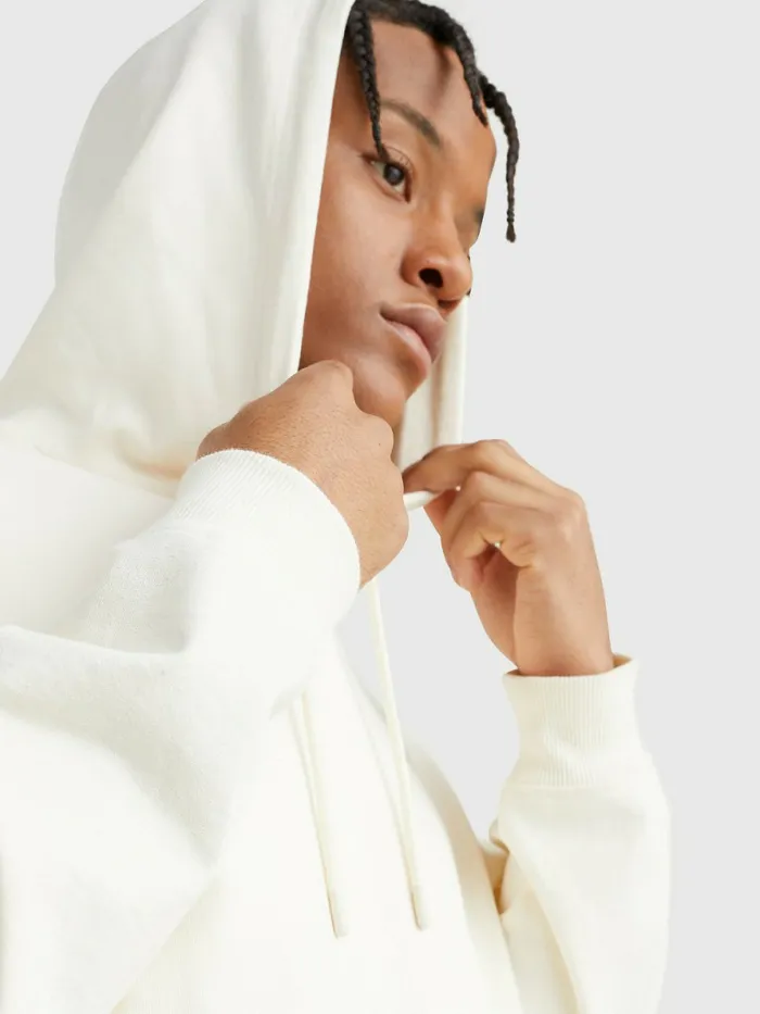 Tommy Hilfiger Tonal Logo Hoody Ancient White Mens Sweatshirts and Hoodies Fashion