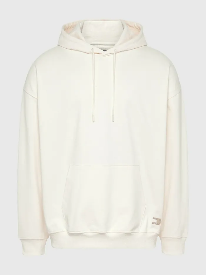 Tommy Hilfiger Tonal Logo Hoody Ancient White Mens Sweatshirts and Hoodies Fashion