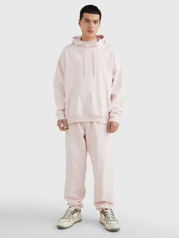 Tommy Hilfiger Tonal Logo Hoody Broadway Pink Mens Sweatshirts and Hoodies Gift for Friend