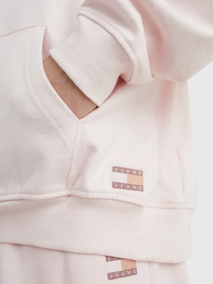 Tommy Hilfiger Tonal Logo Hoody Broadway Pink Mens Sweatshirts and Hoodies Gift for Friend