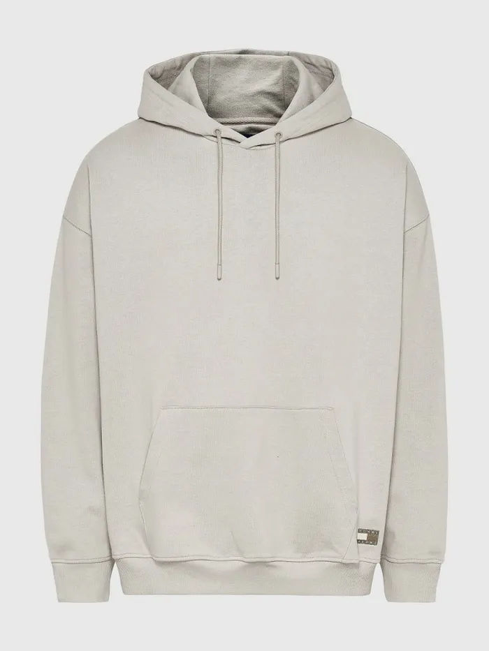 Tommy Hilfiger Tonal Logo Hoody Cool Earth Mens Sweatshirts and Hoodies On Sale