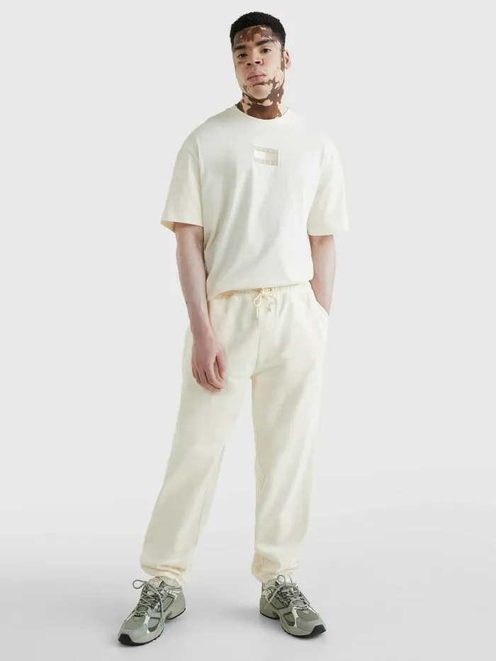 Tommy Hilfiger Tonal Logo Relaxed Fit Joggers Ancient White Mens Tracksuits Gift Ideas