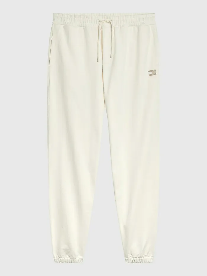 Tommy Hilfiger Tonal Logo Relaxed Fit Joggers Ancient White Mens Tracksuits Gift Ideas