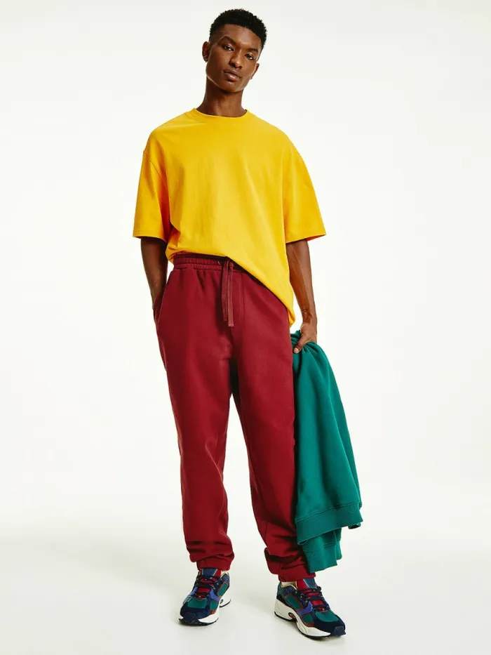 Tommy Hilfiger Tonal Logo Relaxed Fit Joggers Bing Cherry Mens Trousers