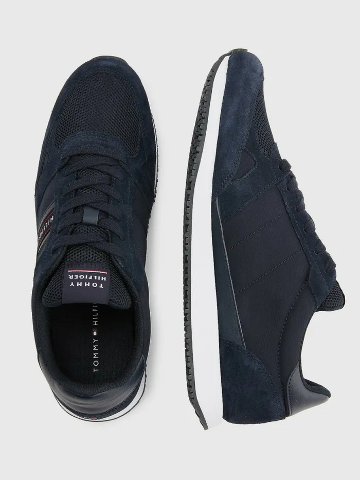 Tommy Hilfiger Tonal Mixed Texture Runner Trainers Desert Sky Mens Casual Shoes Gift 4 You
