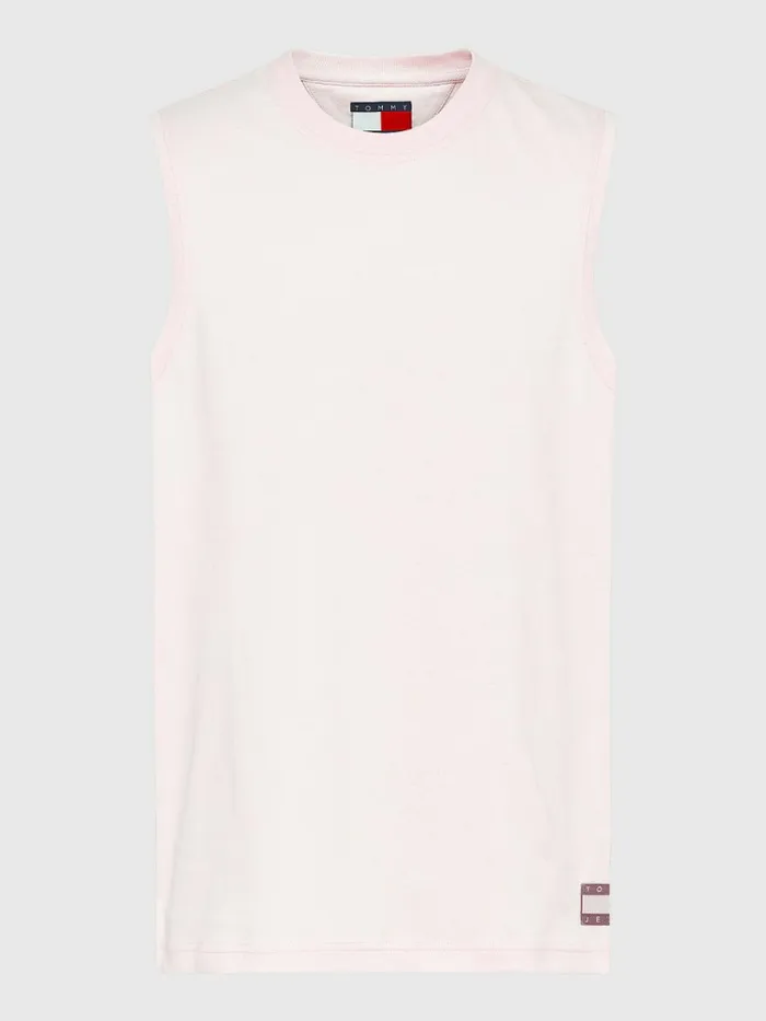 Tommy Hilfiger Tonal Relaxed Fit Logo Tank Top Broadway Pink Mens TShirts Gift for Friend