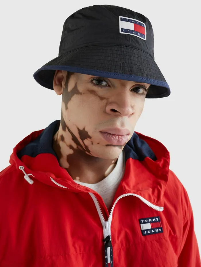 Tommy Hilfiger Travel Bucket Hat Black Mens Hats and Scarves Sale