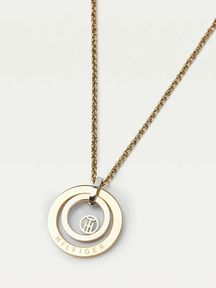 Tommy Hilfiger TripleTone Rose GoldPlated Loop Necklace Two Tone Womens Jewellery