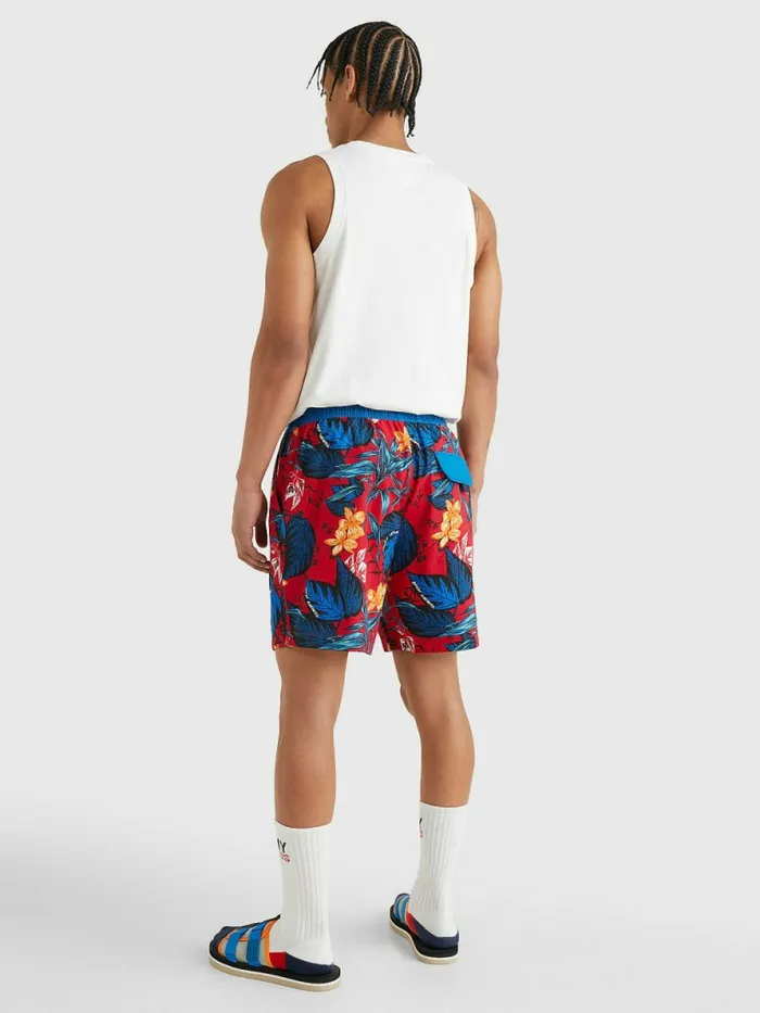 Tommy Hilfiger Tropical Print Beach Shorts Tropical Leaf Print Mens Shorts Cheap On Sale