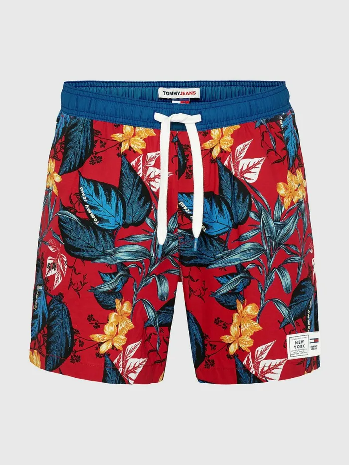 Tommy Hilfiger Tropical Print Beach Shorts Tropical Leaf Print Mens Shorts Cheap On Sale