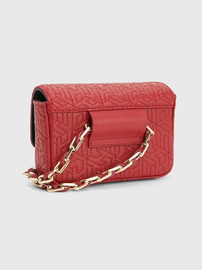 Tommy Hilfiger Turn Lock Leather Small Crossover Bag Royal Berry Womens Bags Near Me