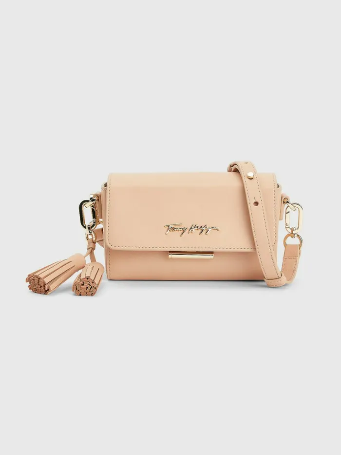 Tommy Hilfiger Turn Lock Mini Crossover Bag Sandrift Womens Bags Gift for Friend Tommy Hilfiger Turn Lock Mini Crossover Bag Sandrift Womens Bags Gift for Friend