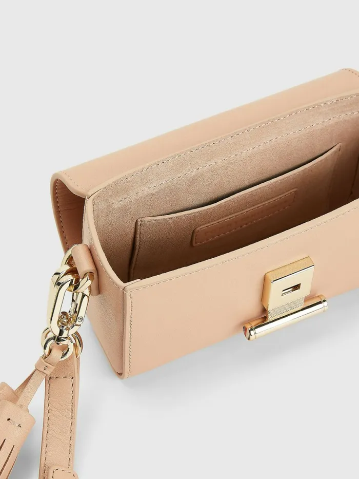 Tommy Hilfiger Turn Lock Mini Crossover Bag Sandrift Womens Bags Gift for Friend