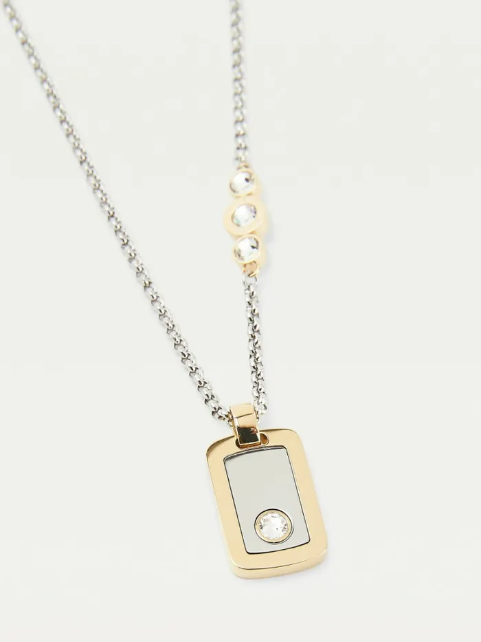 Tommy Hilfiger TwoTone Layered Necklace Two Tone Womens Jewellery