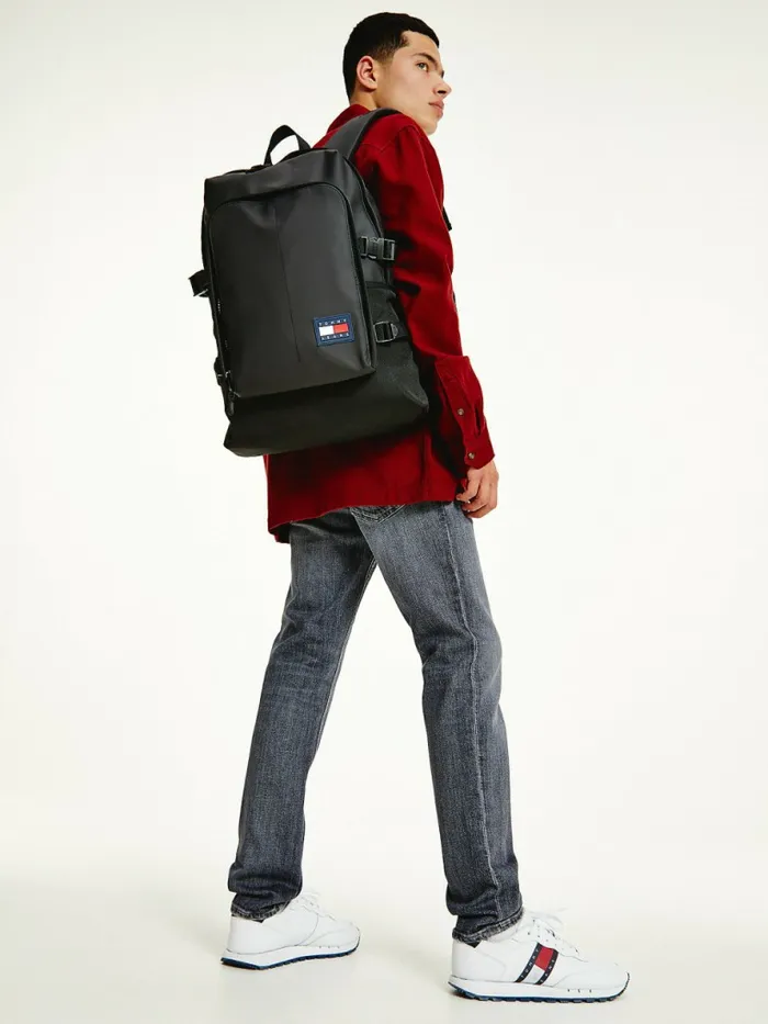 Tommy Hilfiger Urban Tommy Badge Backpack Black Mens Bags Fashion