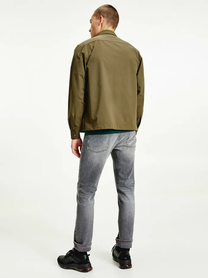 Tommy Hilfiger Utility Regular Fit Poplin Overshirt Army Green Mens Shirts Near Me