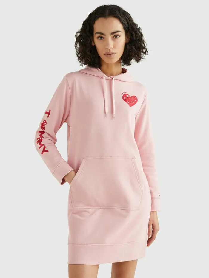Tommy Hilfiger Valentines Heart Print Hoody Dress Glacier Pink Womens Dresses and Jumpsuits Online Tommy Hilfiger Valentines Heart Print Hoody Dress Glacier Pink Womens Dresses and Jumpsuits Online