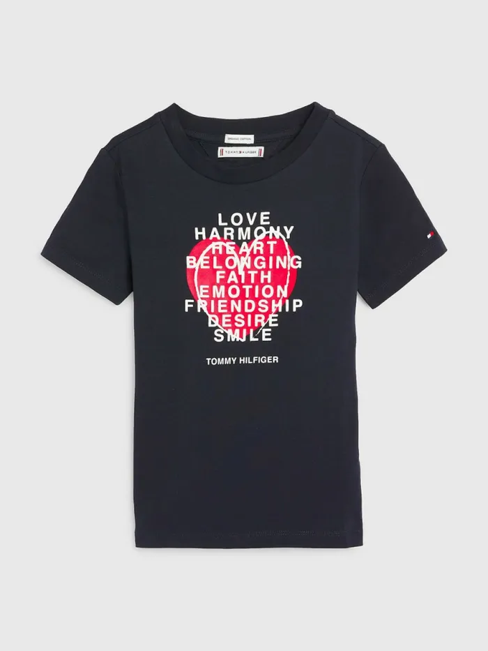 Tommy Hilfiger Valentines Heart Text Print TShirt Desert Sky Boys TShirts and Polos Cheap On Sale Tommy Hilfiger Valentines Heart Text Print TShirt Desert Sky Boys TShirts and Polos Cheap On Sale