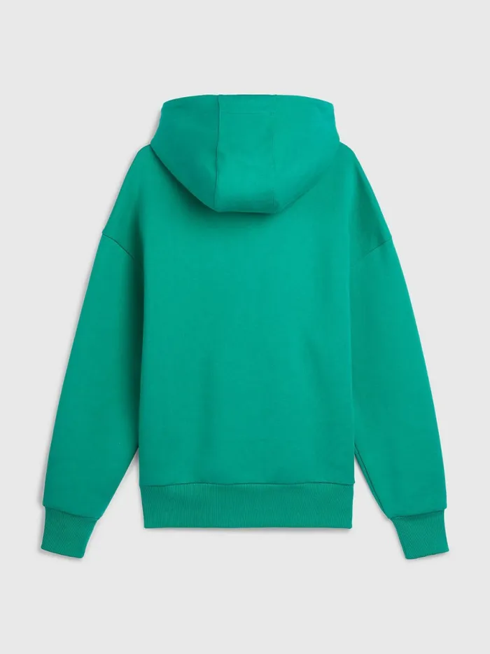Tommy Hilfiger Varsity Crest Embroidery Hoody Verde Mens Sweatshirts and Hoodies Sale