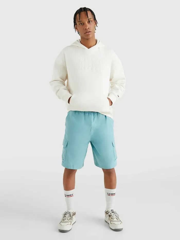 Tommy Hilfiger Varsity Logo Hoody Ancient White Mens Sweatshirts and Hoodies Near Me