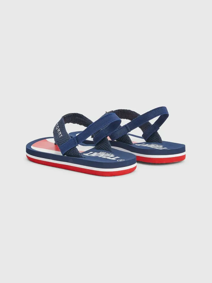 Tommy Hilfiger Varsity Print FlipFlops Blue Boys Shoes and Accessories Gift for Friend