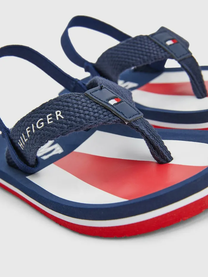 Tommy Hilfiger Varsity Print FlipFlops Blue Boys Shoes and Accessories Gift for Friend