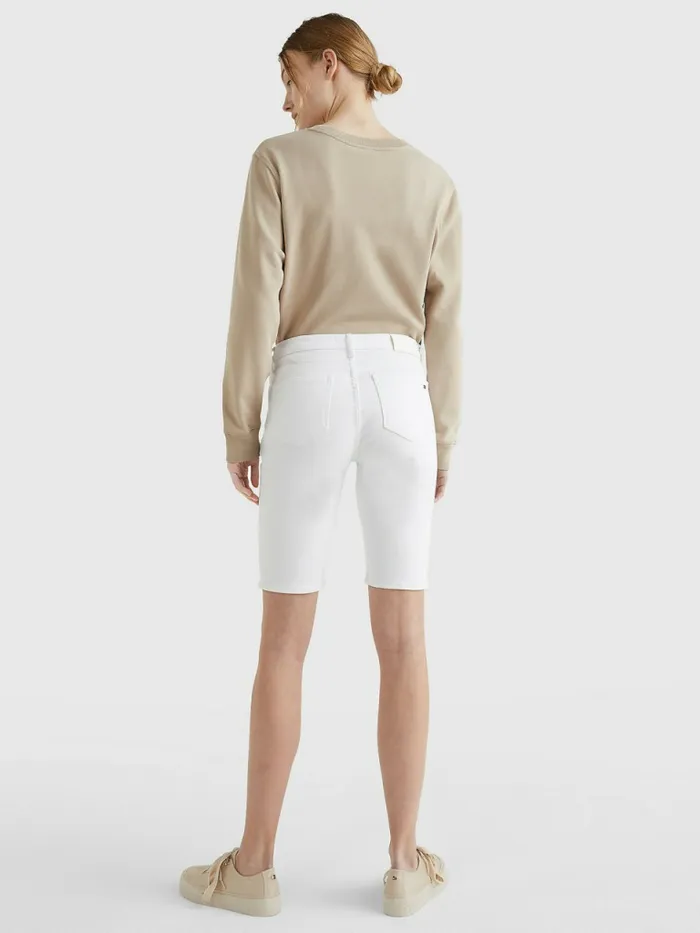 Tommy Hilfiger Venice Slim White Denim Shorts Th Optic White Womens Shorts Gift Ideas