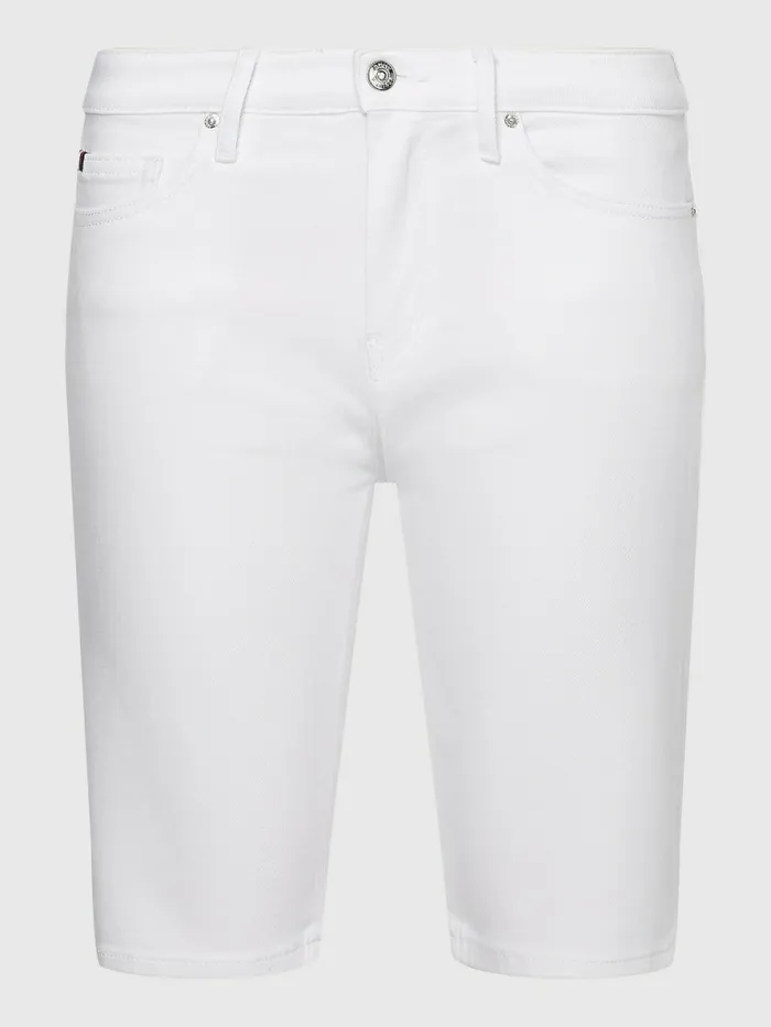Tommy Hilfiger Venice Slim White Denim Shorts Th Optic White Womens Shorts Gift Ideas