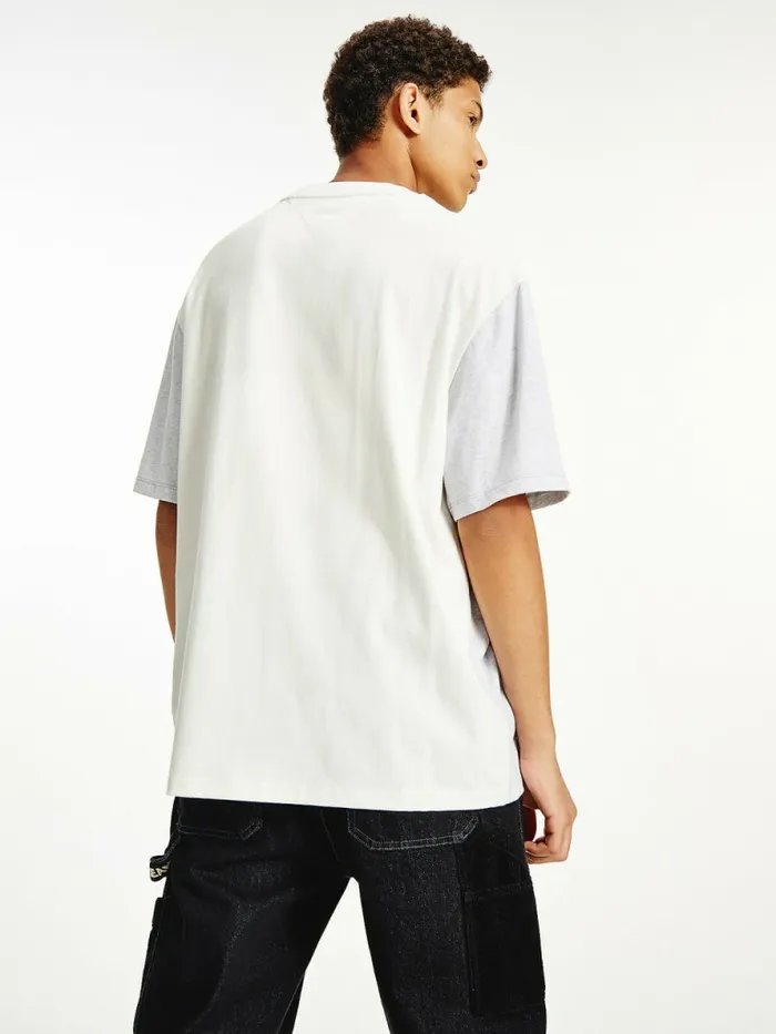 Tommy Hilfiger Vertical Stripe Cut and Sewn TShirt Ivory Mens TShirts Gift for Friend