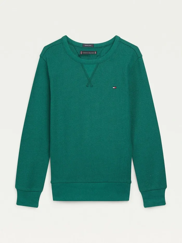 Tommy Hilfiger Waffle Long Sleeve TShirt Rural Green Boys TShirts and Polos Gift 4 You Tommy Hilfiger Waffle Long Sleeve TShirt Rural Green Boys TShirts and Polos Gift 4 You