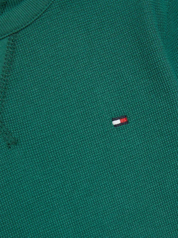 Tommy Hilfiger Waffle Long Sleeve TShirt Rural Green Boys TShirts and Polos Gift 4 You