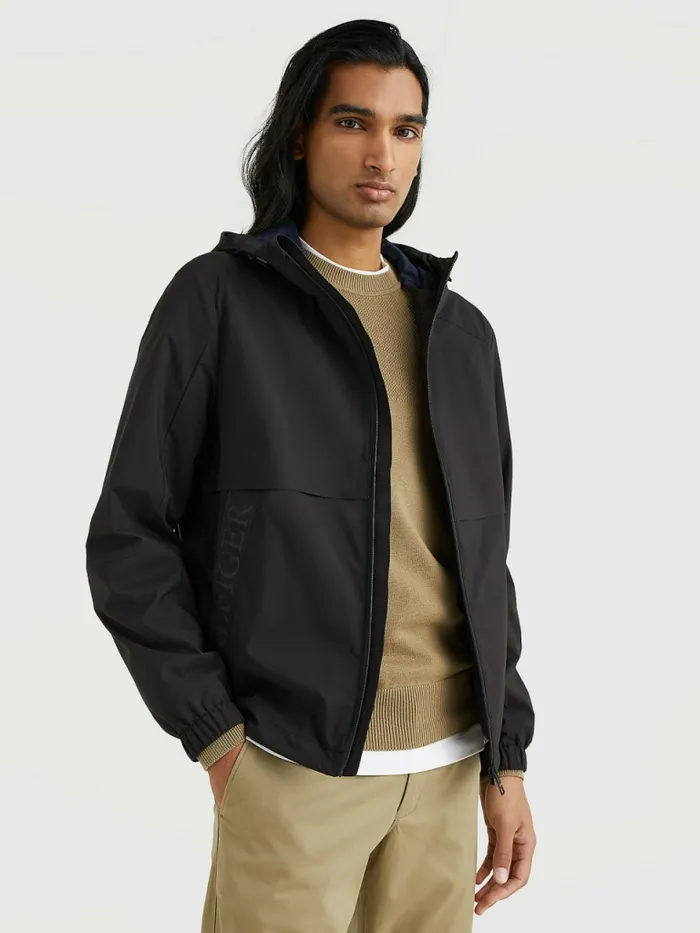 Tommy Hilfiger Water Repellent Hooded Jacket Black Mens Coats and Jackets Fashion Tommy Hilfiger Water Repellent Hooded Jacket Black Mens Coats and Jackets Fashion