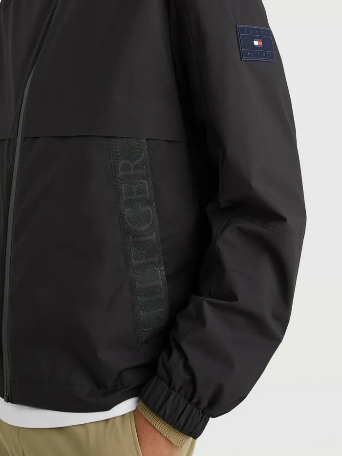 Tommy Hilfiger Water Repellent Hooded Jacket Black Mens Coats and Jackets Fashion
