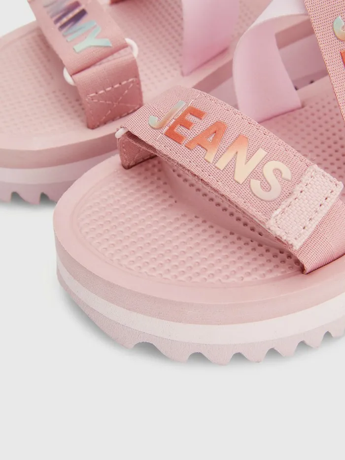 Tommy Hilfiger Webbing Flatform Sandals Triple Rose Womens Sandals Online