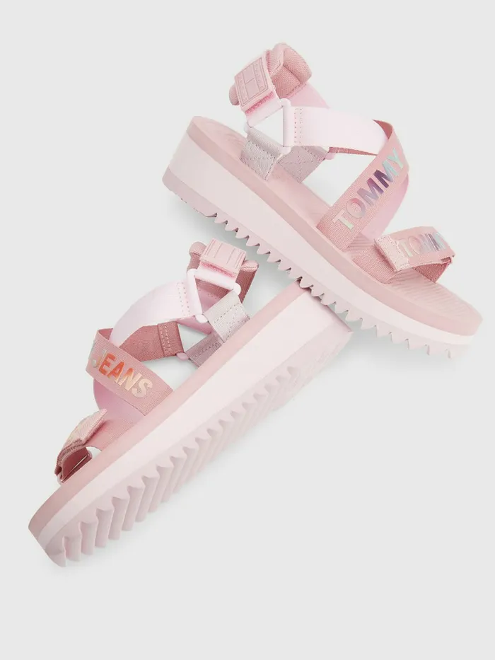 Tommy Hilfiger Webbing Flatform Sandals Triple Rose Womens Sandals Online