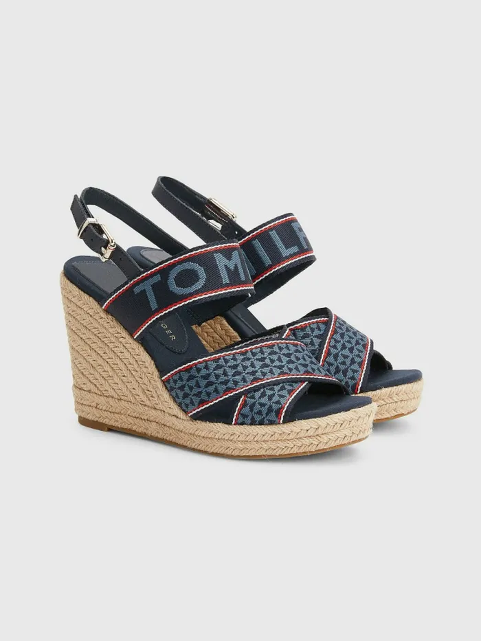 Tommy Hilfiger Webbing High Wedge Sandals Desert Sky Womens Trainers Gift Ideas Tommy Hilfiger Webbing High Wedge Sandals Desert Sky Womens Trainers Gift Ideas