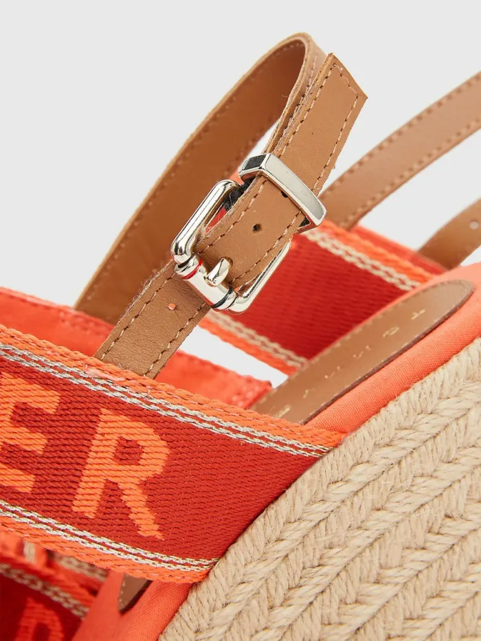 Tommy Hilfiger Webbing High Wedge Sandals Hawaiian Coral Womens Boots Gift 4 You